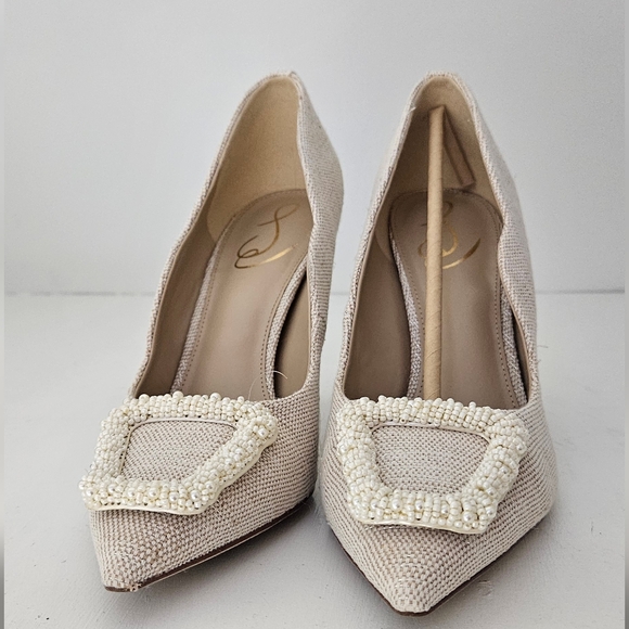 Sam Edelman Harriett Ivory Multi Pointed Toe Slip On Stiletto Heel Fashion Pump - Picture 2 of 7